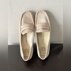 Isaac Mizrahi Suede Patent Trimmed Penny Loafers